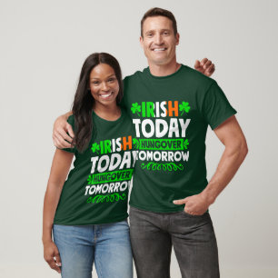 Grappige Ierse drinkende Sint-Patricksdag woordkun T-shirt