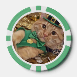 Grappige Ierse Kat Geluks Poker Chip