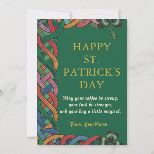 Grappige Ierse Koffie Gelukskaart voor St. Patrick Kaart (Voorkant)