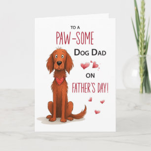 Grappige Ierse Setter Vaderdag van de hond Kaart