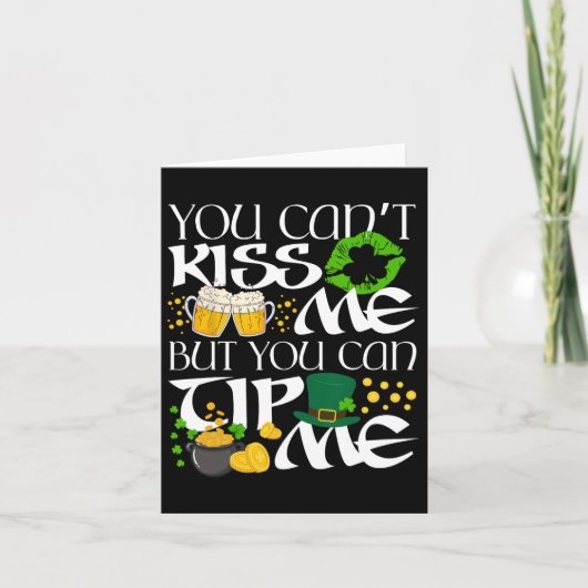 Grappige Ierse St Patrick's Day serveerster Sham Kaart (Voorkant)