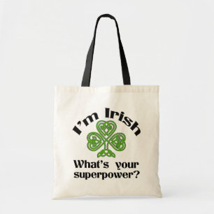 Grappige Ierse Superpower Shamrock Tote Bag