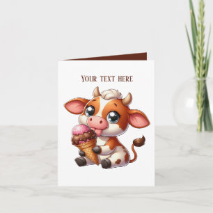 Grappige ijs koe liefhebbers aanpasbaar kaart