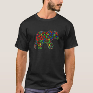 Grappige IJsbeer Dieren Puzzelstukken Autisme Bewu T-shirt