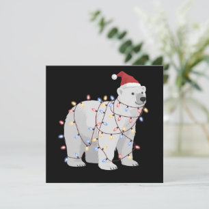 Grappige IJsbeer Kerst Dieren Lichtjes Liefhebber Feestdagenkaart