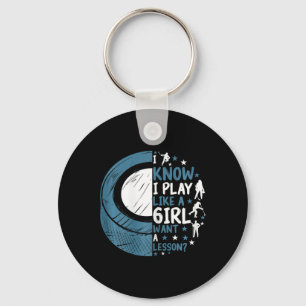 Grappige IJshockey Ik Weet Dat Ik Als Een Meisje S Sleutelhanger