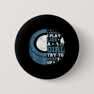 Grappige ijshockey ik weet dat ik speel als een me ronde button 5,7 cm