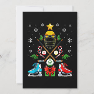 Grappige ijshockey kerstboom ornament kerst jongen feestdagenkaart