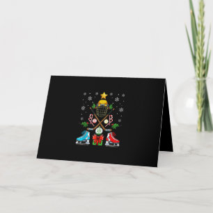 Grappige ijshockey kerstboom ornament kerst jongen kaart