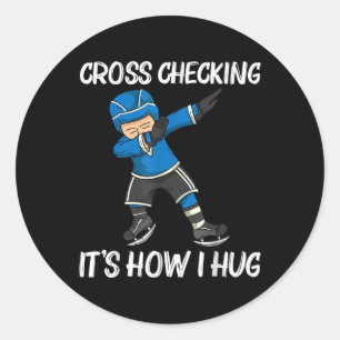 Grappige IJshockey Voor Mannen Vrouwen Veld Rink N Ronde Sticker