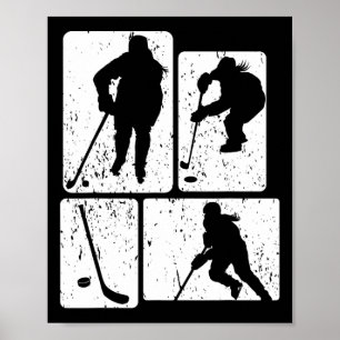 Grappige IJshockeypuck Stok Winter Game IJshockey Poster