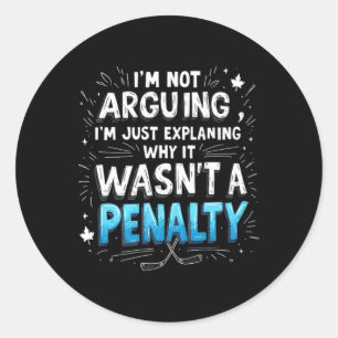 Grappige ijshockeystraf Debyte Ronde Sticker