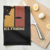 grappige ijsvisserij theedoek (Quarter Fold)