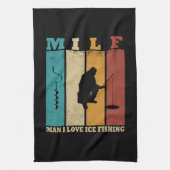grappige ijsvisserij theedoek (Verticaal)