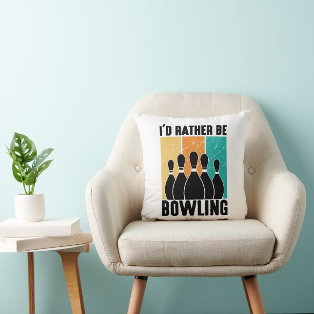 Grappige "Ik Ging Liever Bowlen" Citaat Kussen (Stoel)