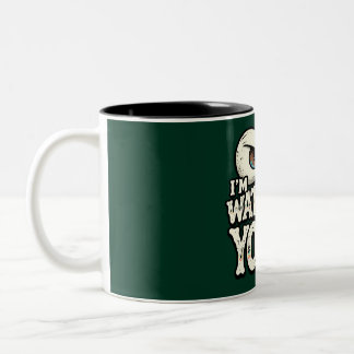 Grappige "IK HOU JE IN DE GATEN" Retro Ogen Koffie Tweekleurige Koffiemok