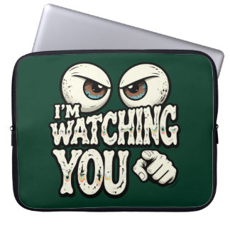 Grappige "IK HOU JE IN DE GATEN" Retro Ogen Laptop Sleeve