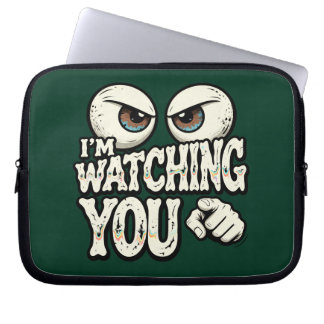Grappige "IK HOU JE IN DE GATEN" Retro Ogen Laptop Sleeve