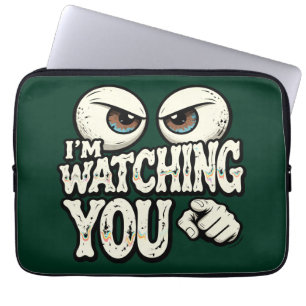 Grappige "IK HOU JE IN DE GATEN" Retro Ogen Laptop Sleeve
