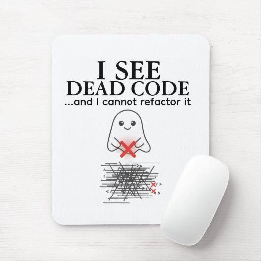 Grappige 'Ik Zie Dode Code' Programmeur Muismat (Met muis)