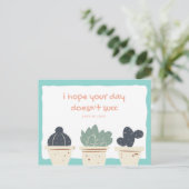Grappige Illustratie Succulent Briefkaart (Staand voorkant)