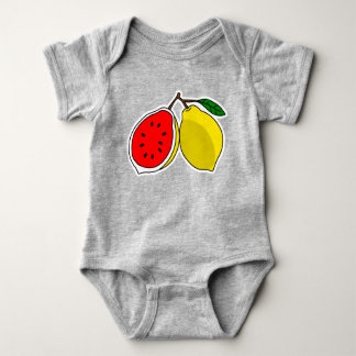 Grappige illustratie van Lemon & Watermelon hybrid Romper