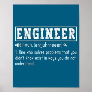 Grappige Ingenieur Definitie Engineering Probleem  Poster