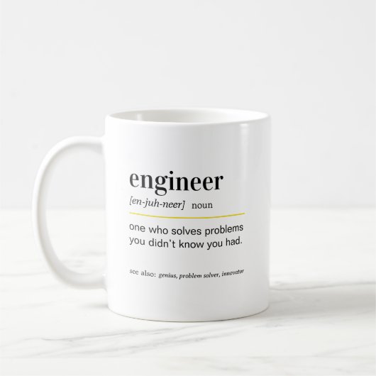 Grappige Ingenieursdefinitie Cadeau Koffiemok (Links)