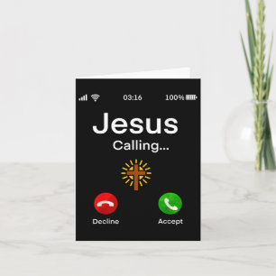 Grappige inkomende oproep van Jezus, die T-shirt r Kaart