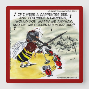 Grappige Insect Nachtclub Zanger Wandklok Vierkante Klok