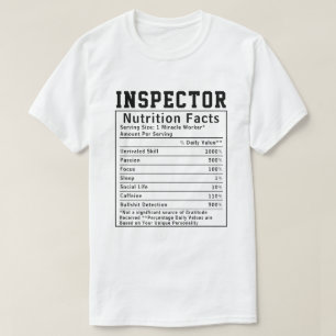 Grappige inspecteur Voedingsfeiten Medewerker Pers T-shirt
