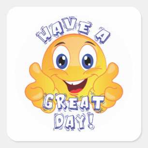 Grappige inspirerende sticker gelukkig gezicht dui