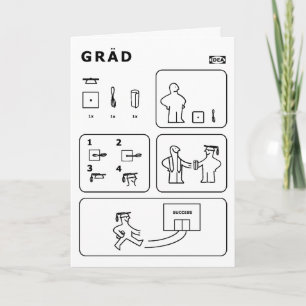 Grappige instructies voor het Afstuderen Afstudere Kaart