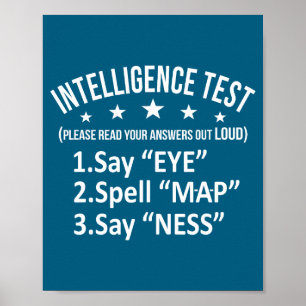 Grappige Intelligentietest Humor Sarcasme Kort Poster