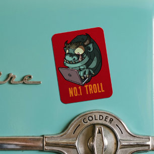 Grappige Internet Troll Nummer 1 Laptop Cartoon Magneet
