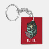 Grappige Internet Troll Nummer 1 Troll Laptop Cart Sleutelhanger (Voorkant Links)