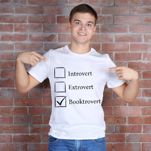 Grappige introvert extravert boekenliefhebber t-shirt