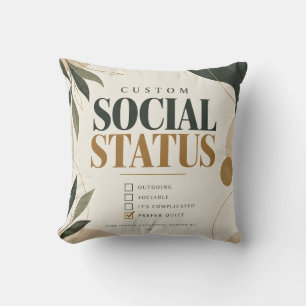 Grappige introvert sociale status worp kussen