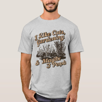 Grappige Introvert Tuinieren En Kattenliefhebber C T-shirt