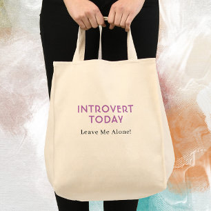 Grappige introverte en extraverte berichten tote bag