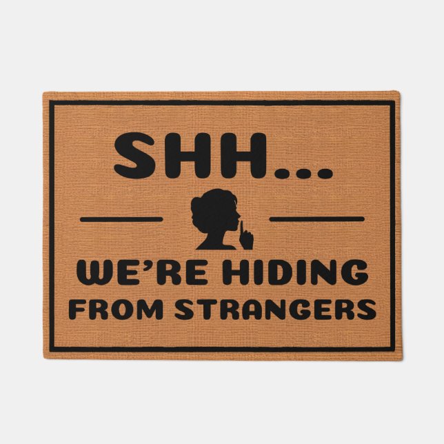 Grappige introverte Humor Rustic Brown Minimalist Deurmat (Voorkant)