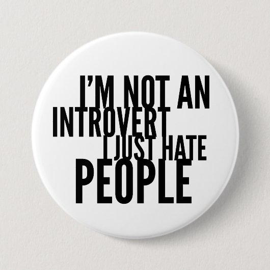 Grappige introverte mensen ronde button 7,6 cm (Voorkant)