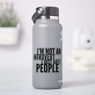 Grappige Introverte T-Shirt Sticker