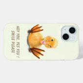 Grappige iPhone Case met Speelse Gele Eend - Smile (Achterkant (horizontaal))