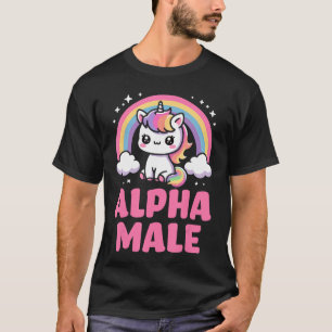 Grappige ironie heren outfit schattige eenhoorn al t-shirt