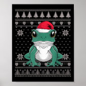 Grappige Ison Dart Kikker Lelijke Kersttrui Kerstm Poster (Voorkant)