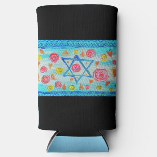 Grappige Israëlische vlag met bloemen en harten