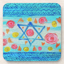 Grappige Israëlische vlag met bloemen en harten
