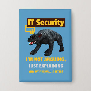 Grappige IT-beveiliging Legt technische humor uit Button