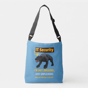 Grappige IT-beveiliging Legt technische humor uit Crossbody Tas